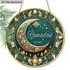 2D Flat 1pc Classic Aluminium Ramadan Kareem Hanging Decor Plaque, Moon and Lantern Signs, Eid Mubarak Decor, Home Living Room Decor, Ramadan