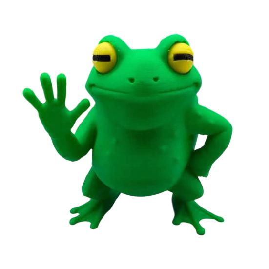 

3D Printed Frog Figurine Funny Cute Toad Desk Decoration Collectible Animal Sculpture for Home Office Shelf Decor A