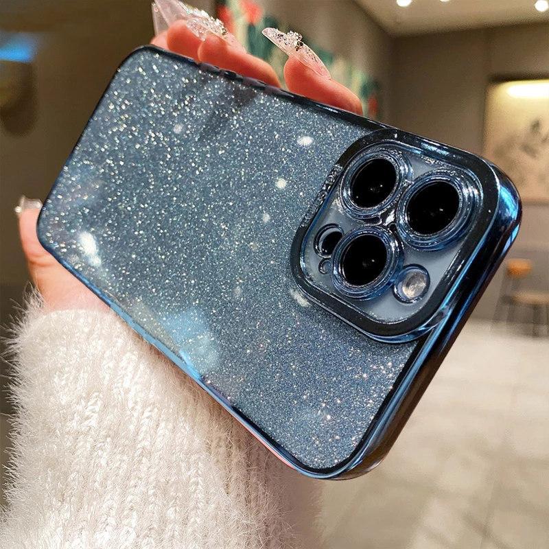 

Роскошный силиконовый чехол с квадратным покрытием и блестками для iPhone 14 13 12 Mini 11 Pro Max X XR XS 7 8 Plus SE2022, мягкий чехол с блестками