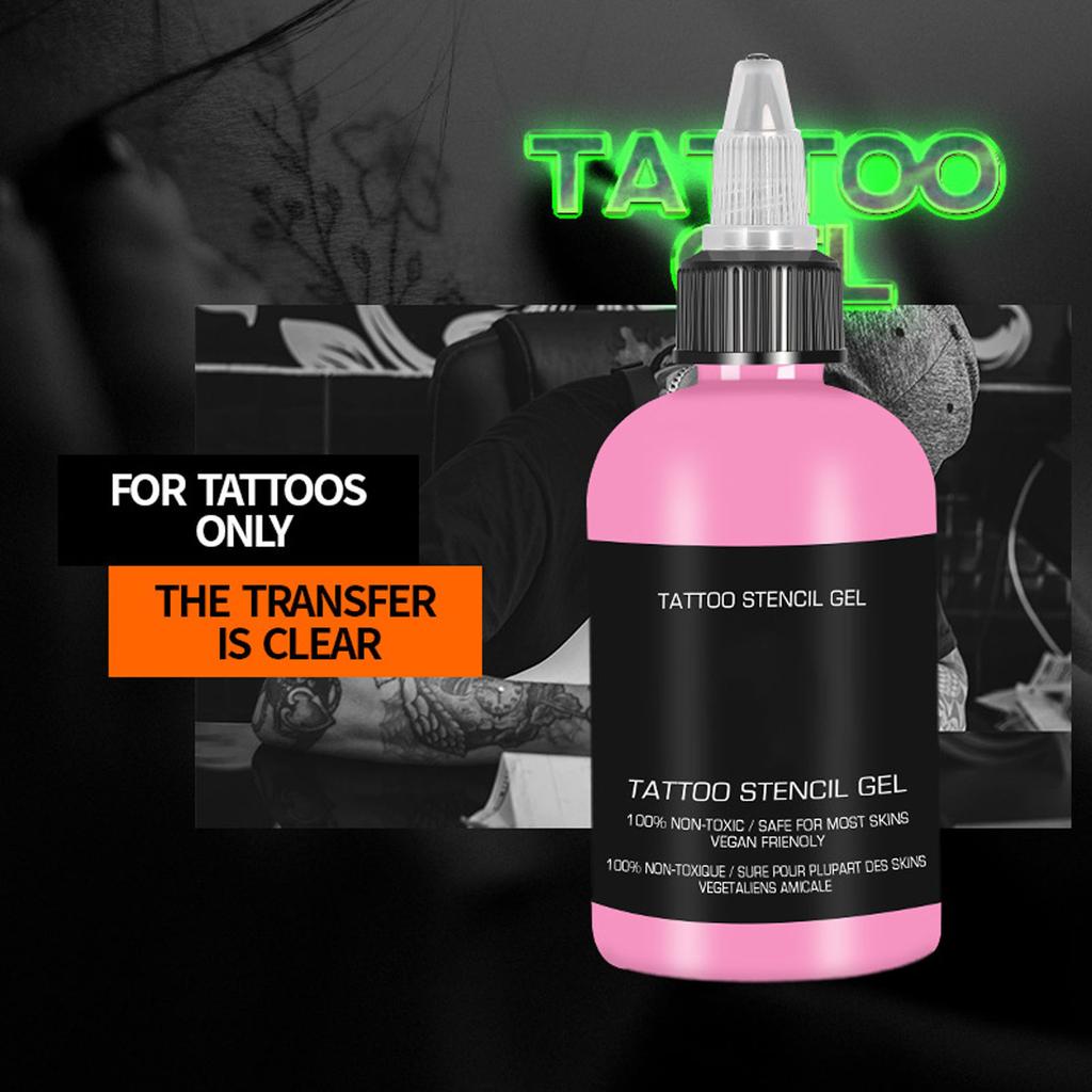 4 Oz Tattoo Transfer Cream Pink Tattoo Stencil Transfer Gel Solution with Spout Tattoo Stencil Soap for Auxiliary Transfer Tattoo