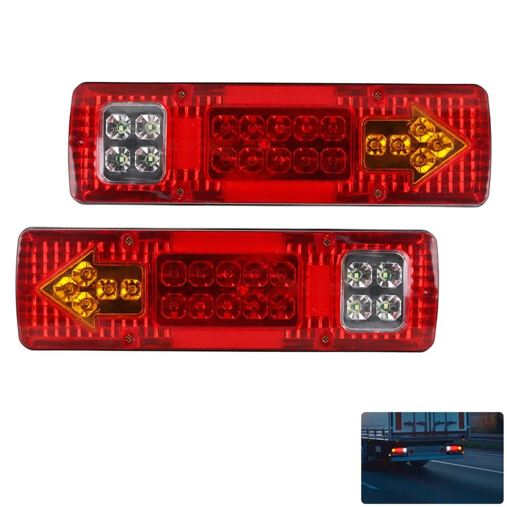 2Pcs 24V 19LED Truck TailLight Bar Turn Signal Lamp Stop Lights For Trailer Pickup Lorries Boat Light Assembly Reversing Lights