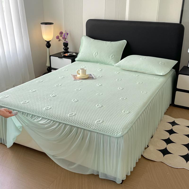 2025 Sommer Kühlmatte aus Eis-Seide – Waschbar, Rutschfest, Spannbettlaken für Zuhause