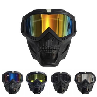 Kopfmontierte Totenkopf-Motorradbrille mit Mundfilter Motocross Totenköpfe Maske Arbeit