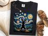 Van Gogh Rabbit T-Shirt, Starry Night Farm Animal Tee, Funny Bunny Lover Shirt, Artistic Pet Rabbit Gift, Unique Homestead Rabbit Tshirt