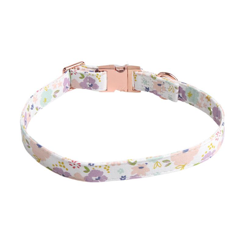 New Floral Dog Collar Rose Gold Sunflower Bow Pet Collar for Dogs Cat Collar Cat Harness Dog Clothes Dogs Accessoires Pet