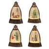 Christmas Snow Ball Lantern Bell Shape Swirling Glitter Christmas Lamp for Holiday Home Office Tabletop Decor