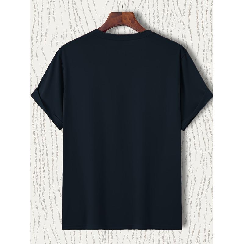 European Sizes Men'S Casual Crew Neck Short Sleeve T-Shirt - Graphic Print Regular Fit All-Season Comfort, Sports Top Relaxed Clothing Summer Outfit,