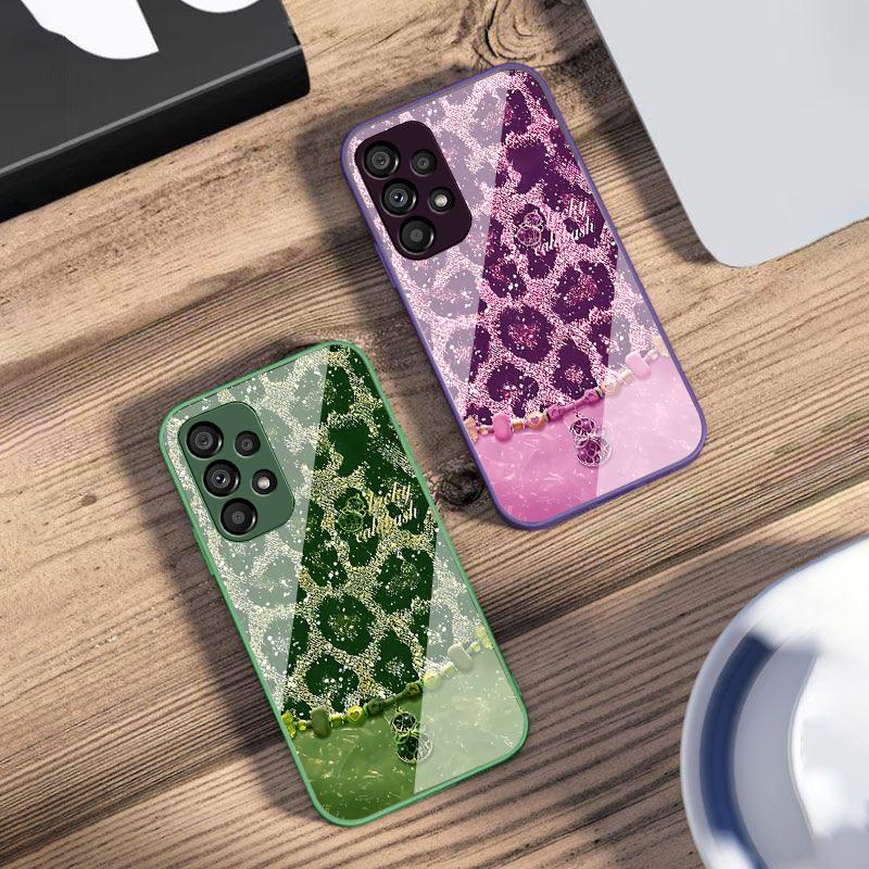 Leopard Patterned Gourd For Samsung Galaxy S10 4G S20 11E 30 S21 22 S24 Fe Pro S23 S25 Ultra 5G S9 Tempered Glass Phone Case