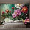 2D Vibrant Peony Flower Backdrop Studio Photo Booth Background Cloth