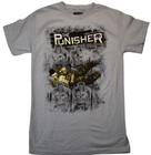 

Marvel Mens The Punisher Bullets Riddled Comic Graphic Silver Shirt New S M