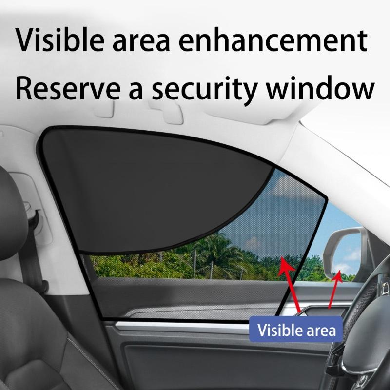 Strong Mesh Car Window Screen with Strong Magnets Breathable Car Side Window Shade Mesh Car Curtain for Automotives