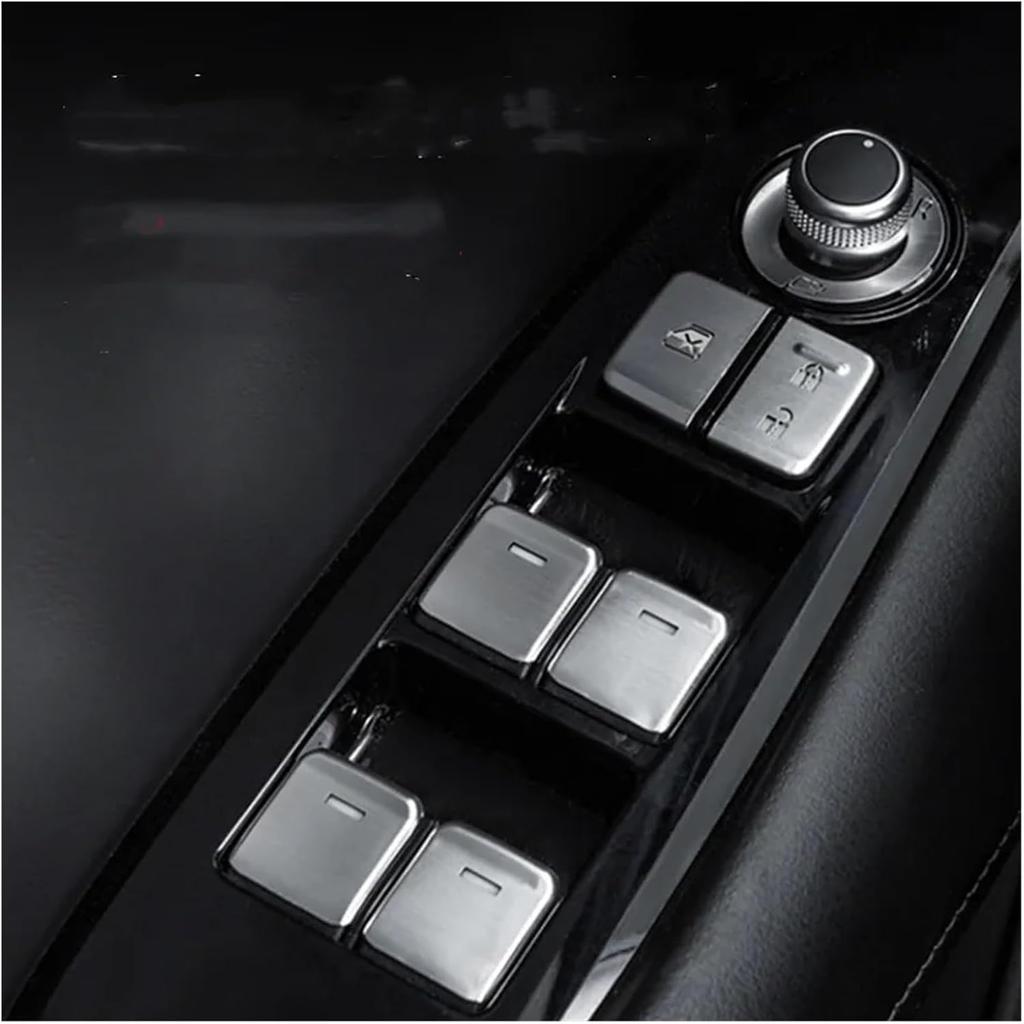 Car Window Lift Switch Button Cover Trim Sticker Compatible with Mazda CX-8 CX-5 KF CX-4 CX5 2018-2024 Interior Accessories(Red)
