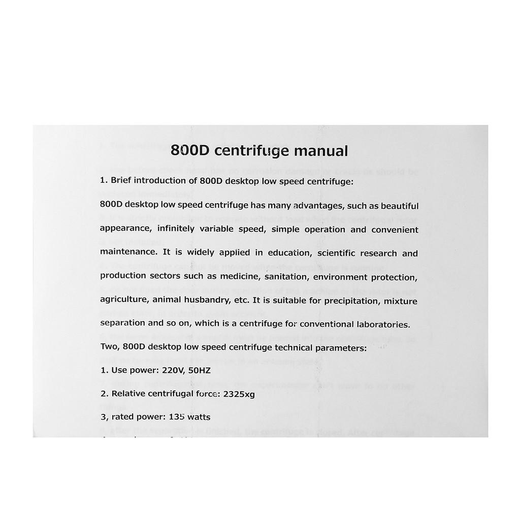 Maszyna wirówkowa maszyna prp 800D 4000 obr./min Czasowa wirówka laboratoryjna Maszyna medyczna Wirówka Wirówka do probówek