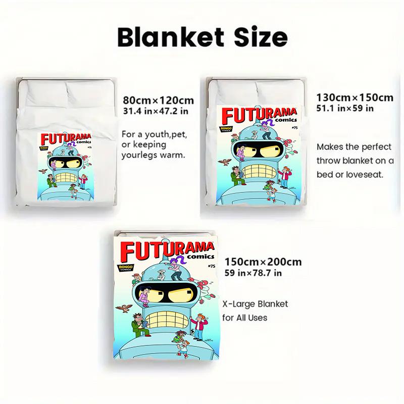 Future City Manga 2D Flat Pattern Flannel Blanket High quality All Seasons Warmth and Comfort Perfect for Christmas Gifts.P260914521