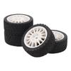 4Pcs 1 10 RC Car Tire Plastic Rim Rubber RC Car Wheel Tyre Replacement for TAMIYA TT01 TT02 XV01 White