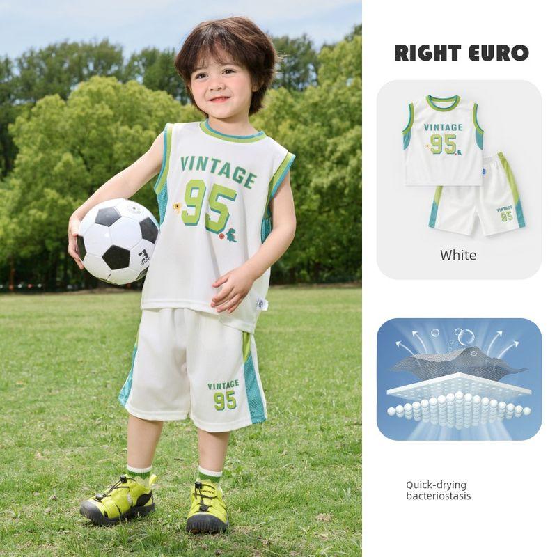 Right European Boys Quick-Drying Sports Suit Two-piece Set 2025 Summer New Arrival Kids Children s Clothing Baby Summer Suit Suit