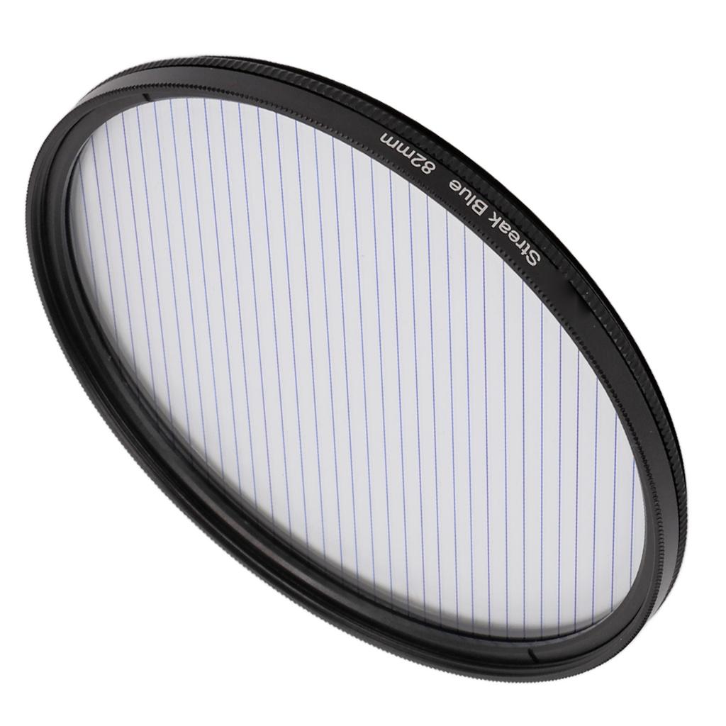 Junestar 82mm Streak Effect Digital Camera Filter Lens Cinematic Effect Lens Filter for Fujifilm Blue Streak