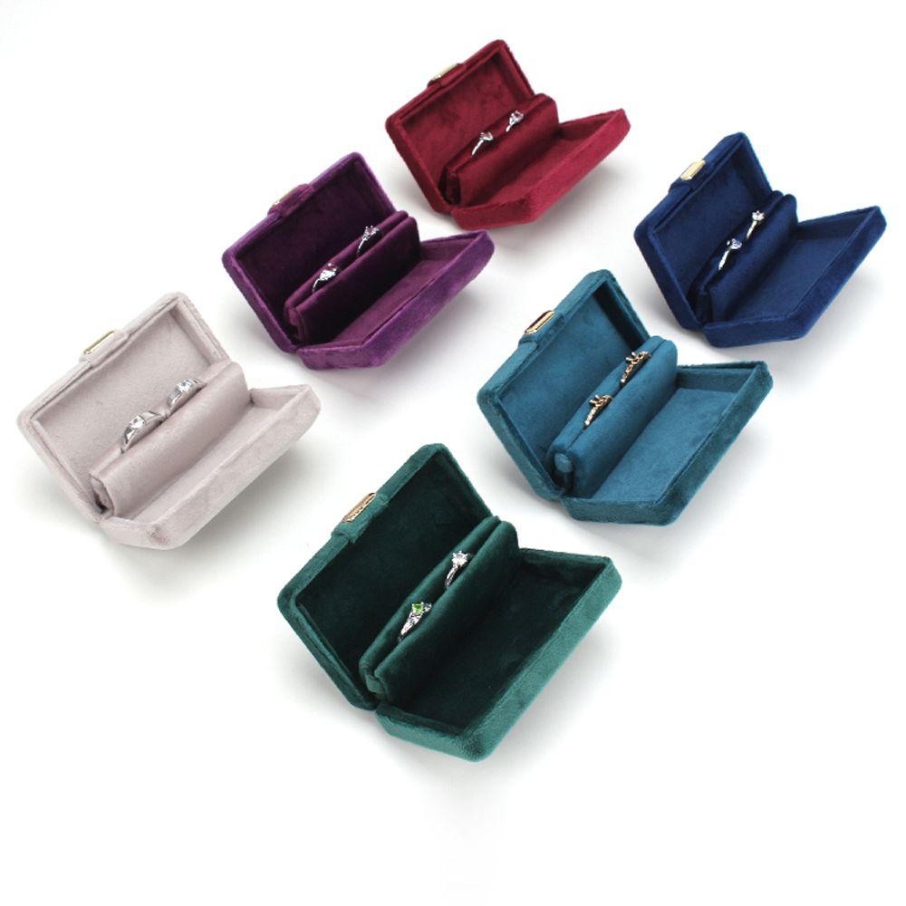 Exquisite Pendant Packaging Box Travel Metal Buckle Ring Case Velvet Box Jewelry Case Necklace Case