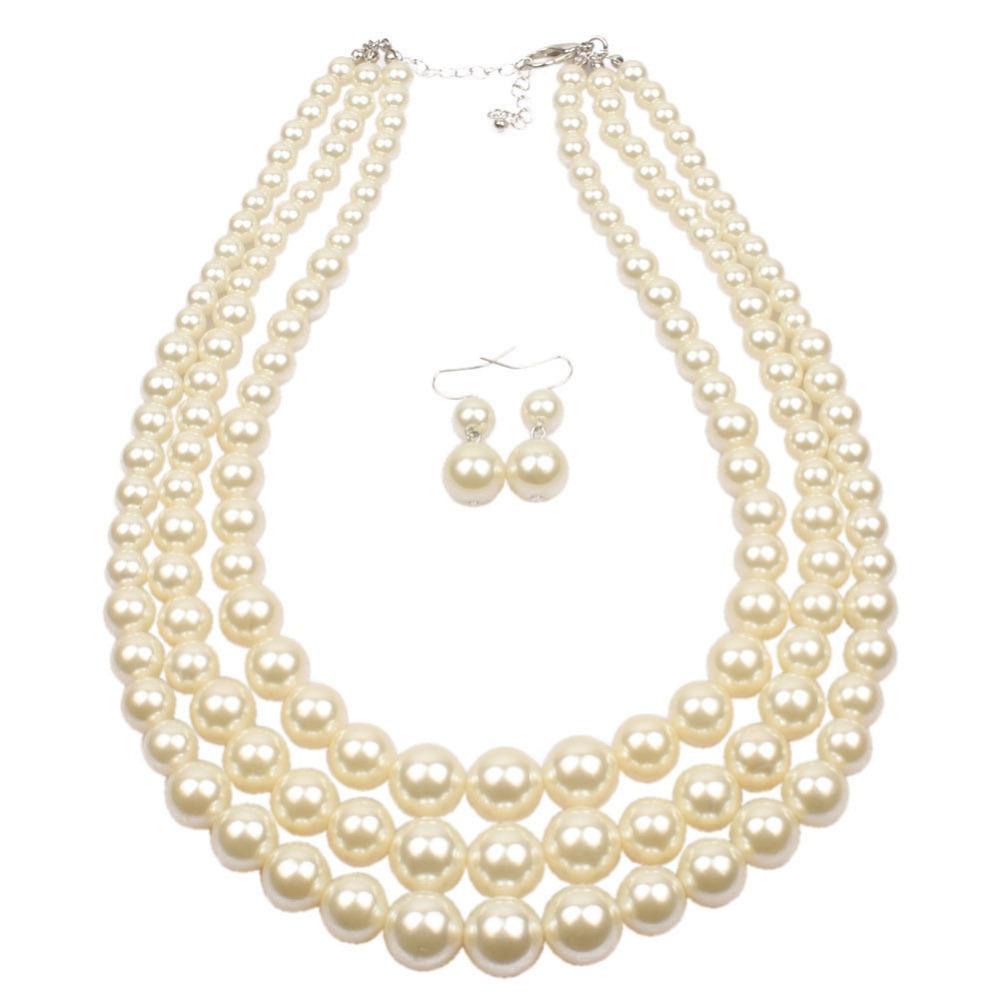 Pearl Exaggerated Ladies String Pearl Clavicle Multi-layer Necklace