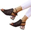 Zapatos de Mujer 2025 Rebajas Sandalias de Mujer Sandalias de Vestir Modernas Mujer Correa con Hebilla Malla Brillante Tacón Cuadrado Zapatos con Punta Abierta Mujer