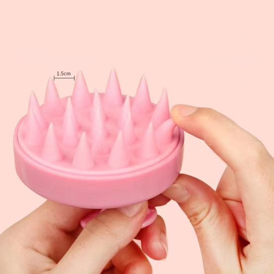 Shampoo Brush Ergonomic Handle Soft Silicone Scalp Scrubber Stimulates Scalp Acupoints Promotes Blood Circulation Spa Scalp Massager Brush