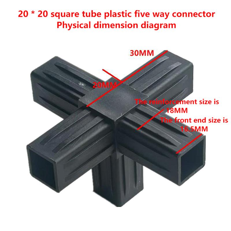 1/5Pcs 20Mm 2/3/4-/5-Way Cross Square Pipe Fittings 20X20Pipe Angle Code Hexagonal Through Plastic Fittings Abs Connector
