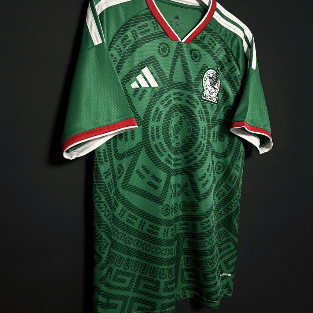Mexico 2026 World Cup Soccer Jersey Home & Away Set – Retro 1998 Green & White Gray Geometric