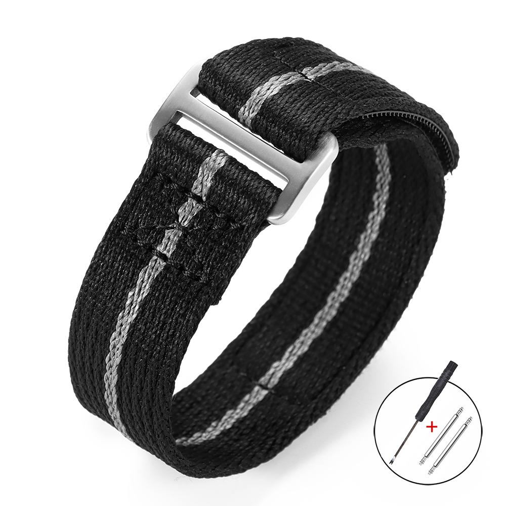 Hook Loop 22mm 20mm Nylon Watch Strap for Seiko for Tudor Breathable Fabric Canvas Wristband for Military Sports Men's Bracelets