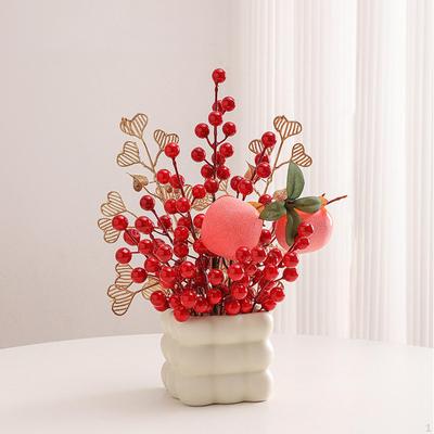 Chinese Year Artificial Potted Plant Bonsai Feng Shui Ornament Decorative Tabletop Decoration