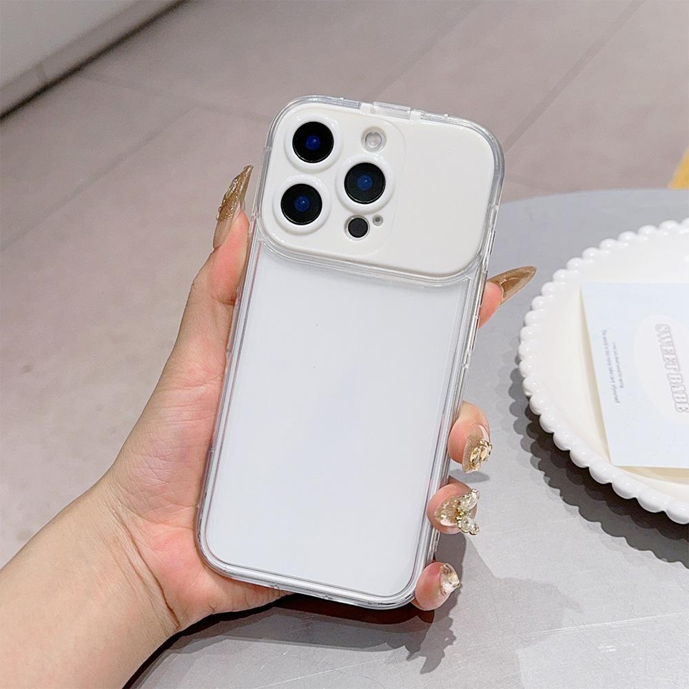 Candy Color Mirror Stand Holder Transparent Phone Case For iPhone 7 8 11 12 13 14 15 16 Plus Pro X XS XR Max