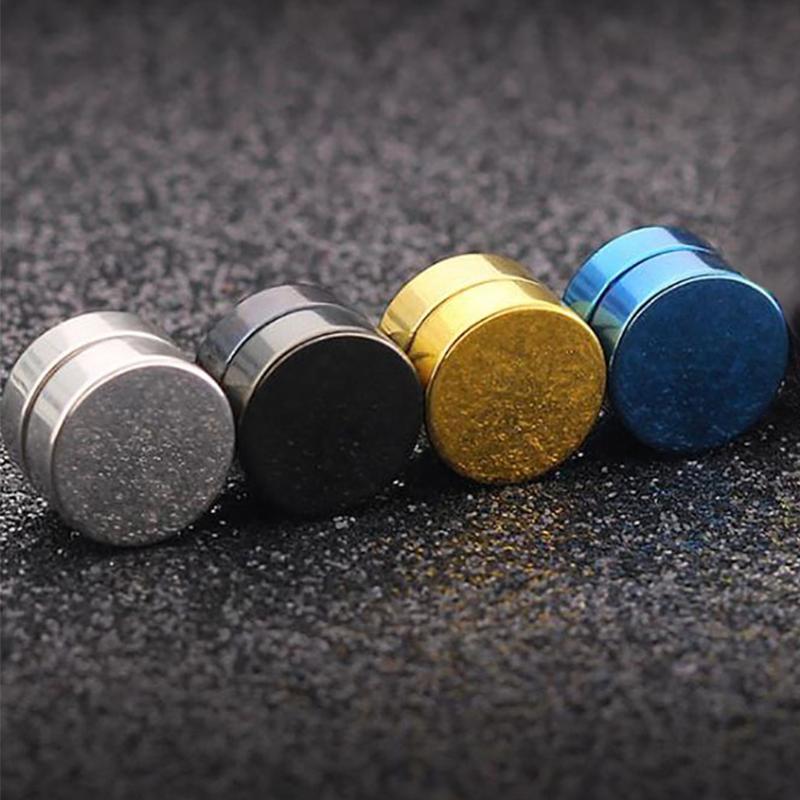6mm/8mm/10mm/12mm Cerchio Rotondo Senza Foratura Forte Magnete Magnetico Orecchino a Clip da Uomo Orecchini Senza Foratura Orecchini Finti Gioielli