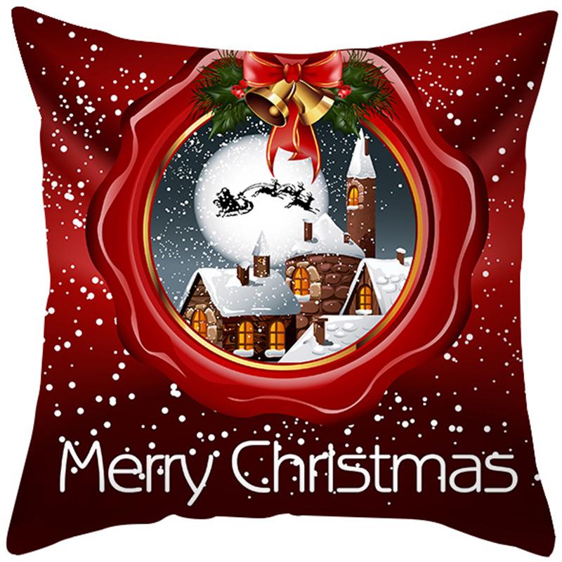 Față de pernă de Crăciun Sofă Dormitor Cameră Anul Nou Decor Acasă Vesel Sărbătoare Cadou 45x45 cm