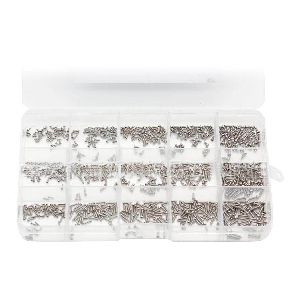 750pcs Small Screws Self-Tapping Screws Tiny Mini Screws Kits Mini Screws Set for Repair Glasses Watches Laptops Screws