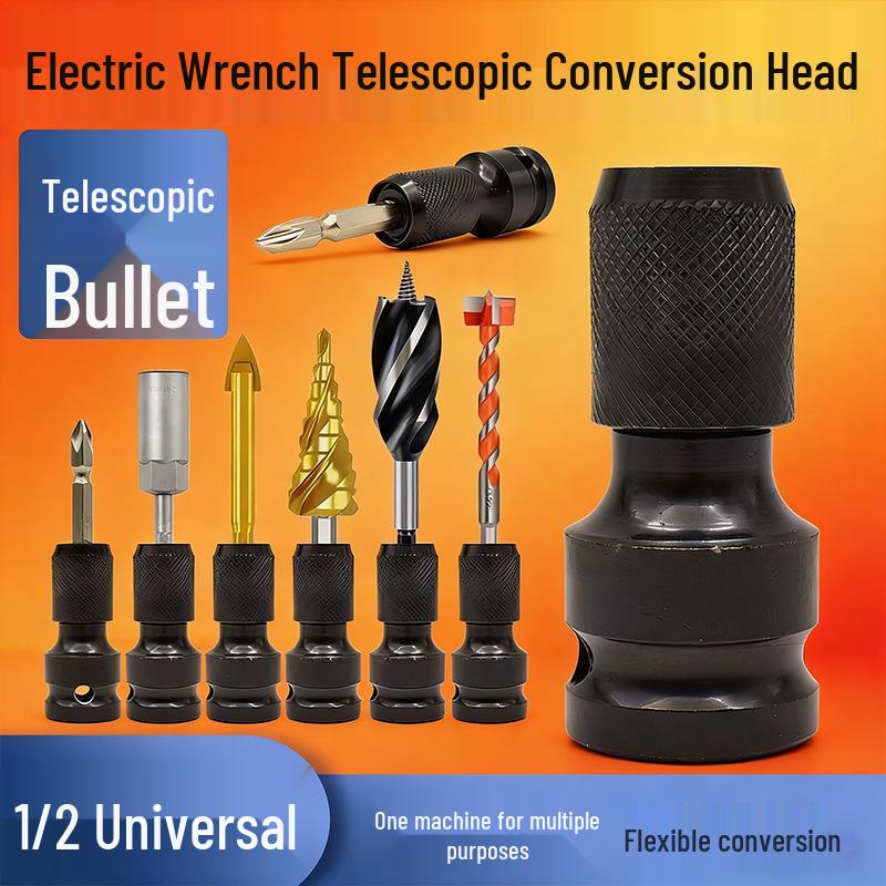 Telescopic Electric Wrench Extension Bar & Drill Bit Holder Adapter