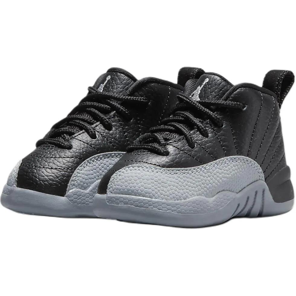 Air Jordan 12 Retro Toddler 'Barons' (Unisex) Black / Wolf Grey / White Toddler Shoes 850000 010