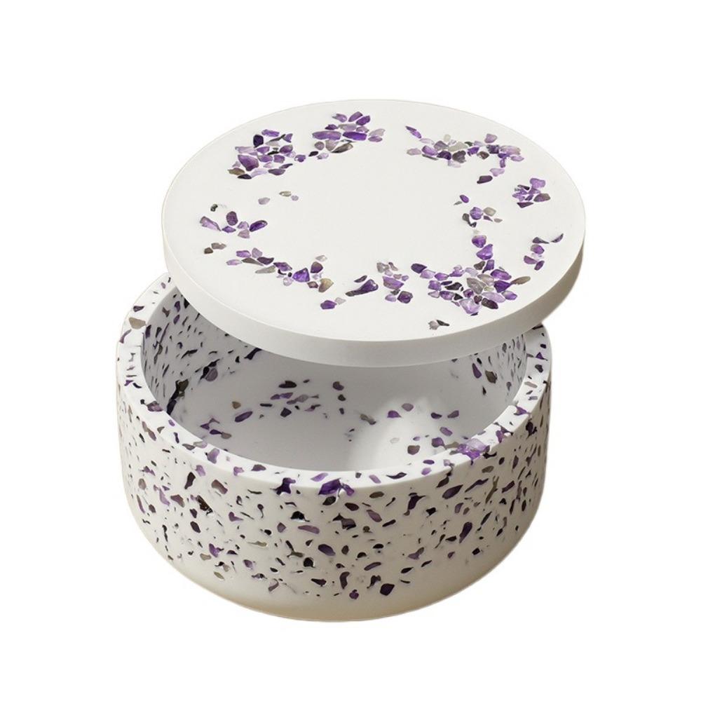 Creative Natural Crystal Round Gypsum Degaussing Bowl Jewelry Storage Container  Office Decor