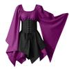 Women Fashion Long Sleeve Vintage Dress Cosplay Party Evening Night Formal Dress