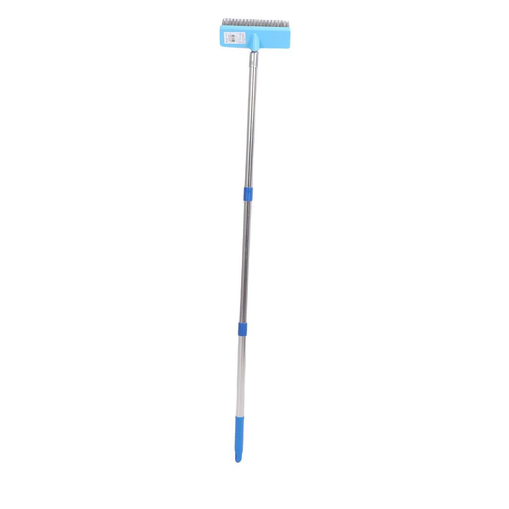 20CM Hard Cleaning Brush Telescopic Handle Steel Wire Scrubbing Broom for Grime Moss Removal Outdoor Floor Deck Garden