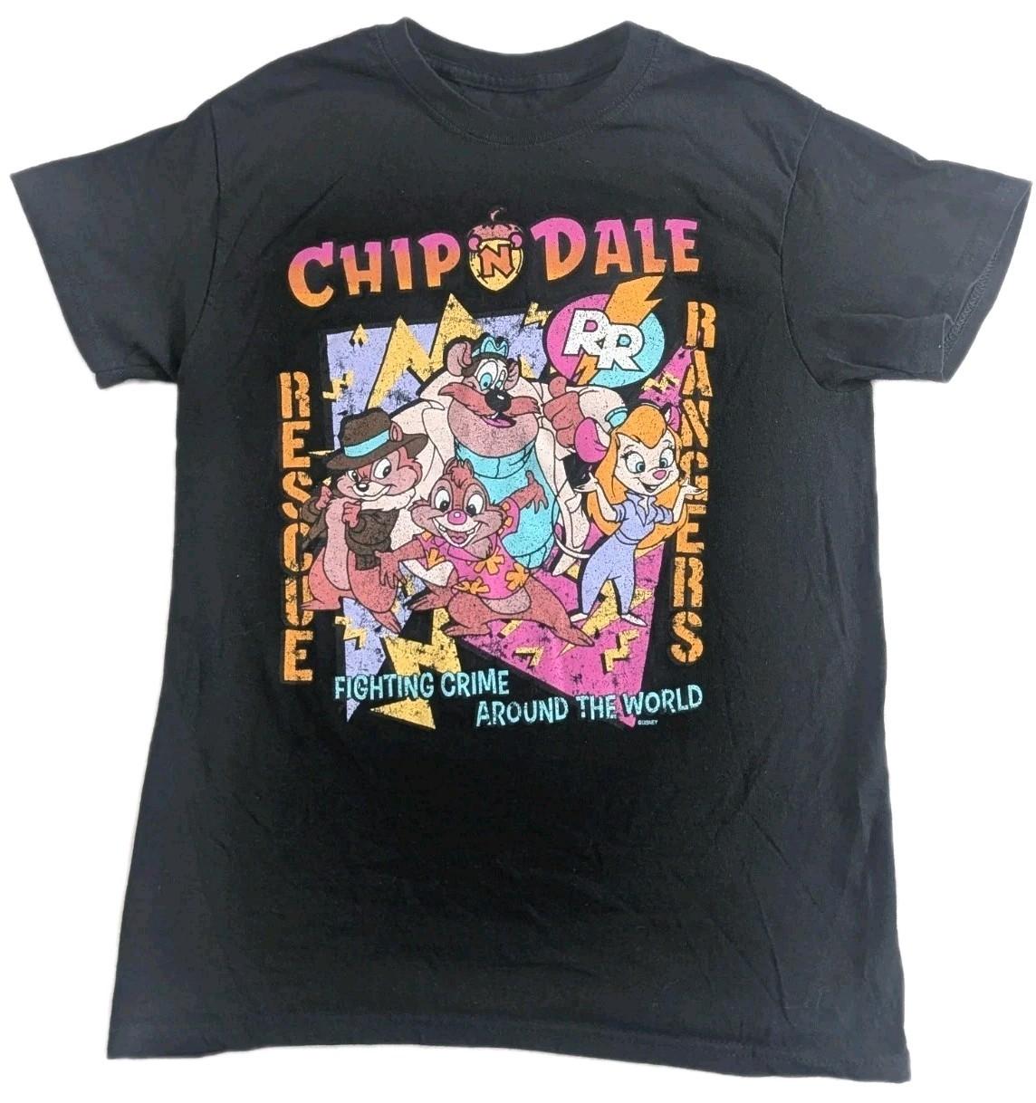Chip N Dale Rescue Rangers Disney Fighting Crime World Black T-Shirt Mens Sz Sm Unisex T-Shirt XXXL