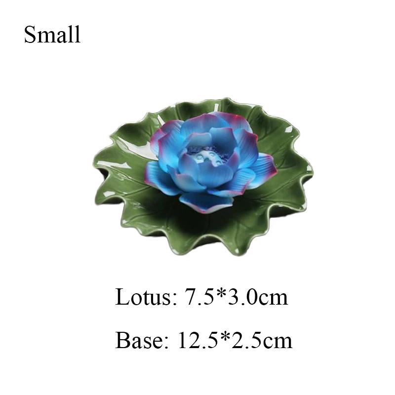 Y Handmade Large Lotus Flower Incense Burner Multi-Color Line Incense Holder Tea Room Office Home Decoration Buddha Home Decor