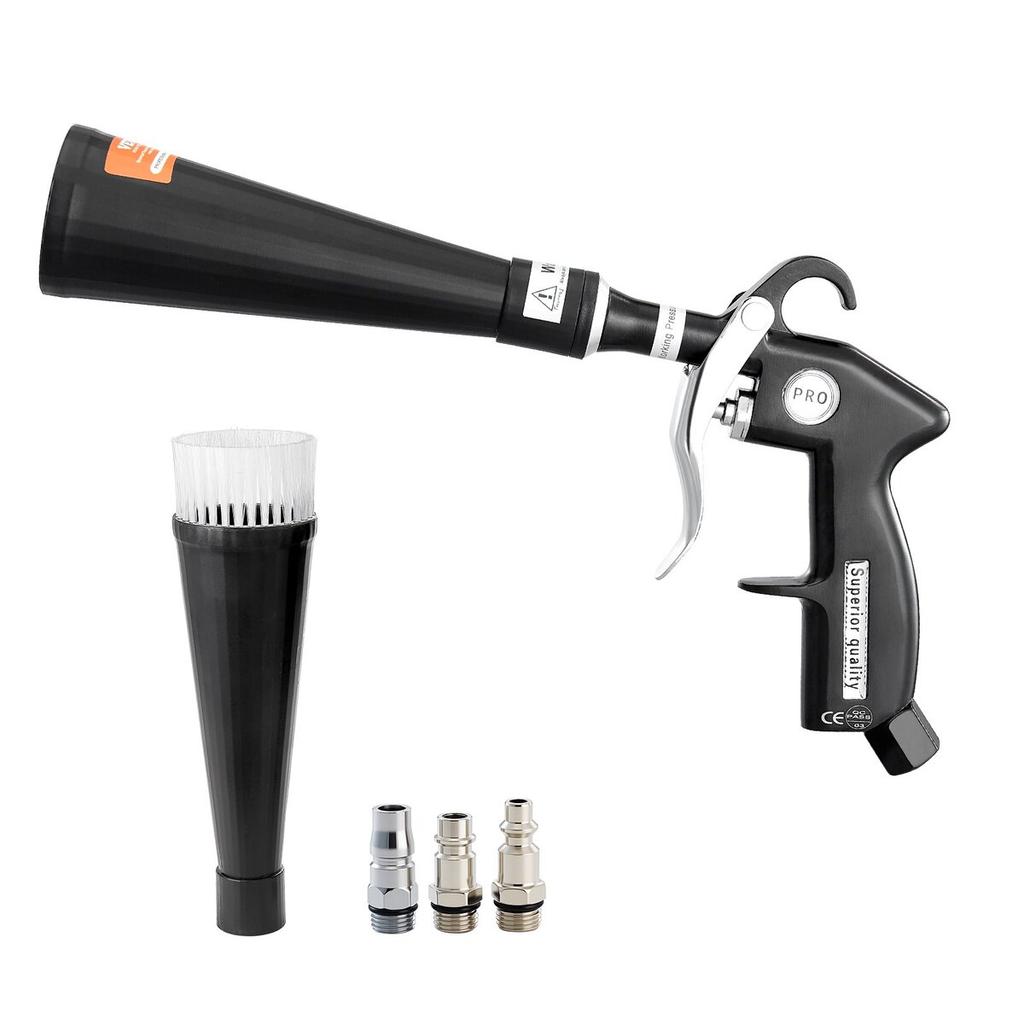 Car Cleaning Gun 6-9.2 Bar High-Pressure Air Blow Gun 2 Nozzles Blast Dirt