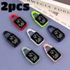 2PCS LED Digital Electronic Watch Keychain Touch Digital Watch Night Light Multifunctional Hanging Watch Pocket Watches Square
