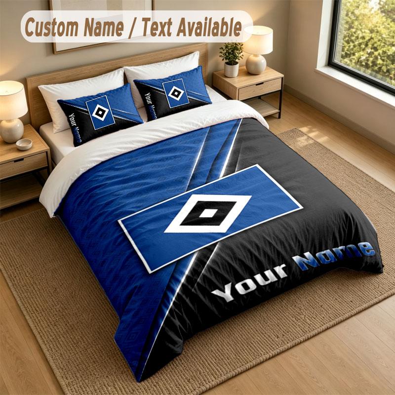 Bedding Set 1 Duvet Cover 2 Pillowcases Hamburger SV Print Soft Bed Linen Bedroom Decor