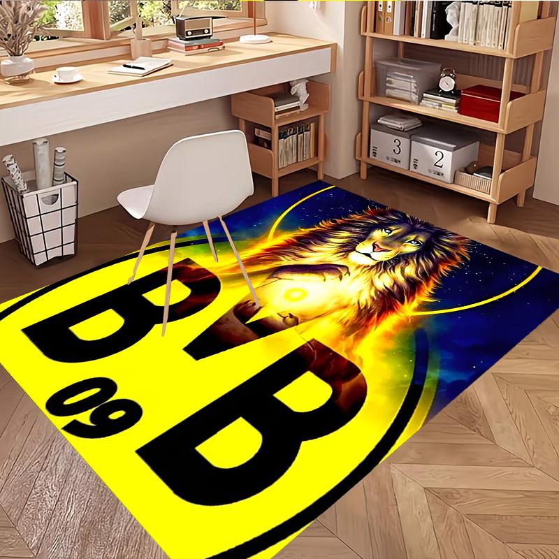 Borussia Dortmund Print Rug, Washable Floor Carpet, For Entryway Dorm Laundry Room Office Study, Home Decor Birthday Christmas Gift