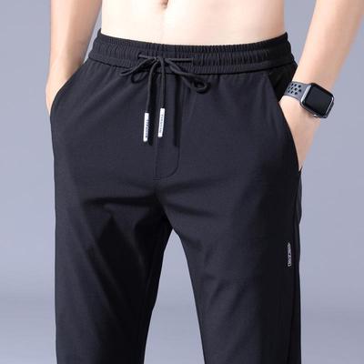 Men's Summer Ice Silk Quick-Dry Slim Fit Korean Style Straight Sports Pants