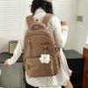 School Bag for Middle and High School Students, Large-capacity Leisure Travel Backpack, Campus Backpack for Women, Korean Style INS Minimalist Plaid 