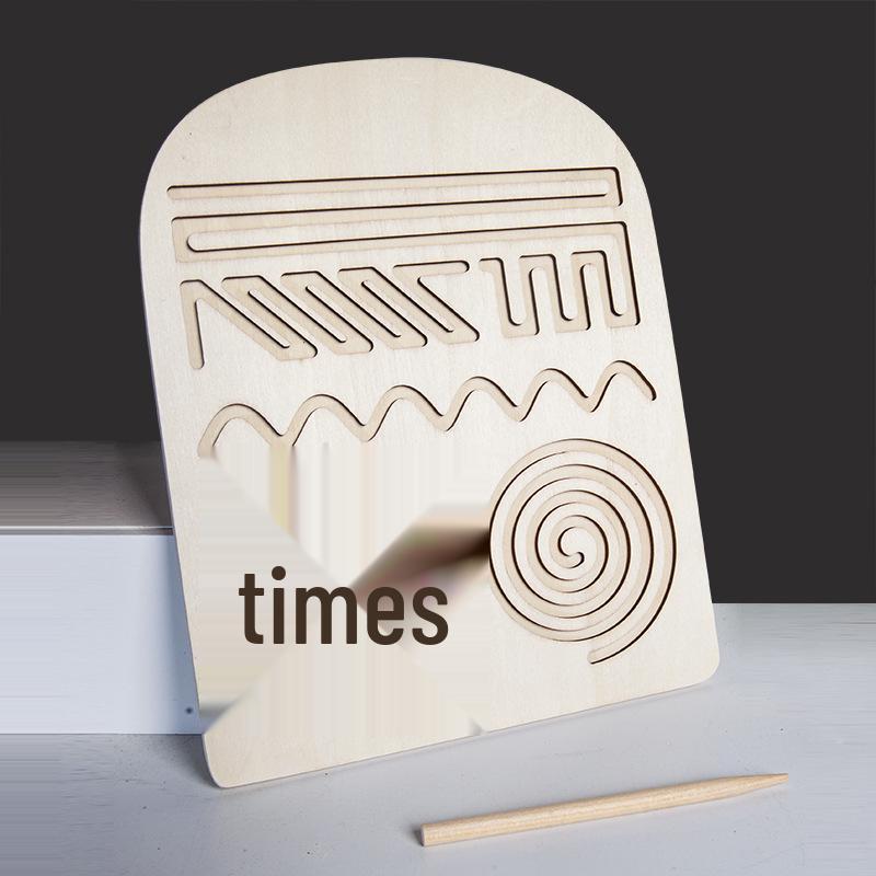 Wooden Letter & Number Grooved Board for Early Education