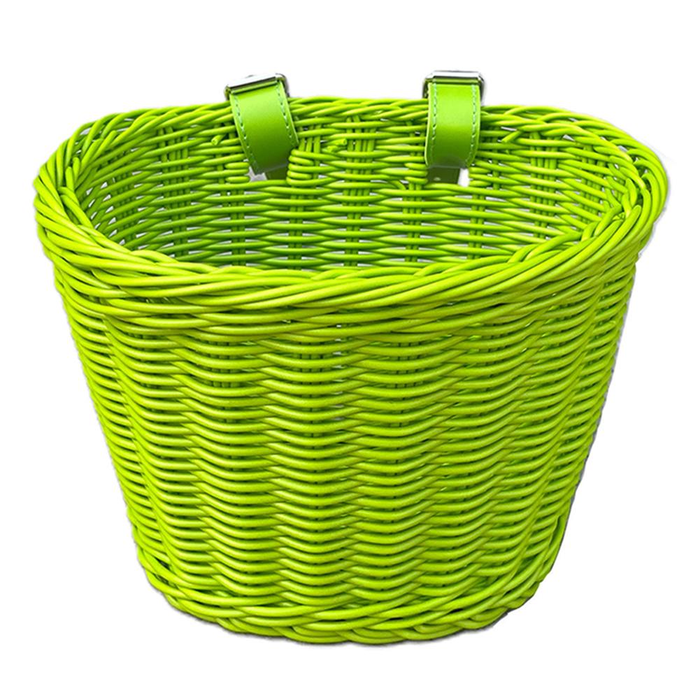 Front Handlebar Bicycle Basket Adjustable Traditional Bicycle Basket Multifunction Hand Woven Bike Basket for Kids Children Bike
