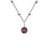 Stainless Steel Vacuum-Plated Birthstone Rhinestone Necklace for Women - Fashionable European & American Style