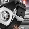 Mark Fairwhale 6003 Automatic Movement Mens Watch New Tonneau Light Case Luminous Waterproof Mechanical Watches for Men Gift BOX